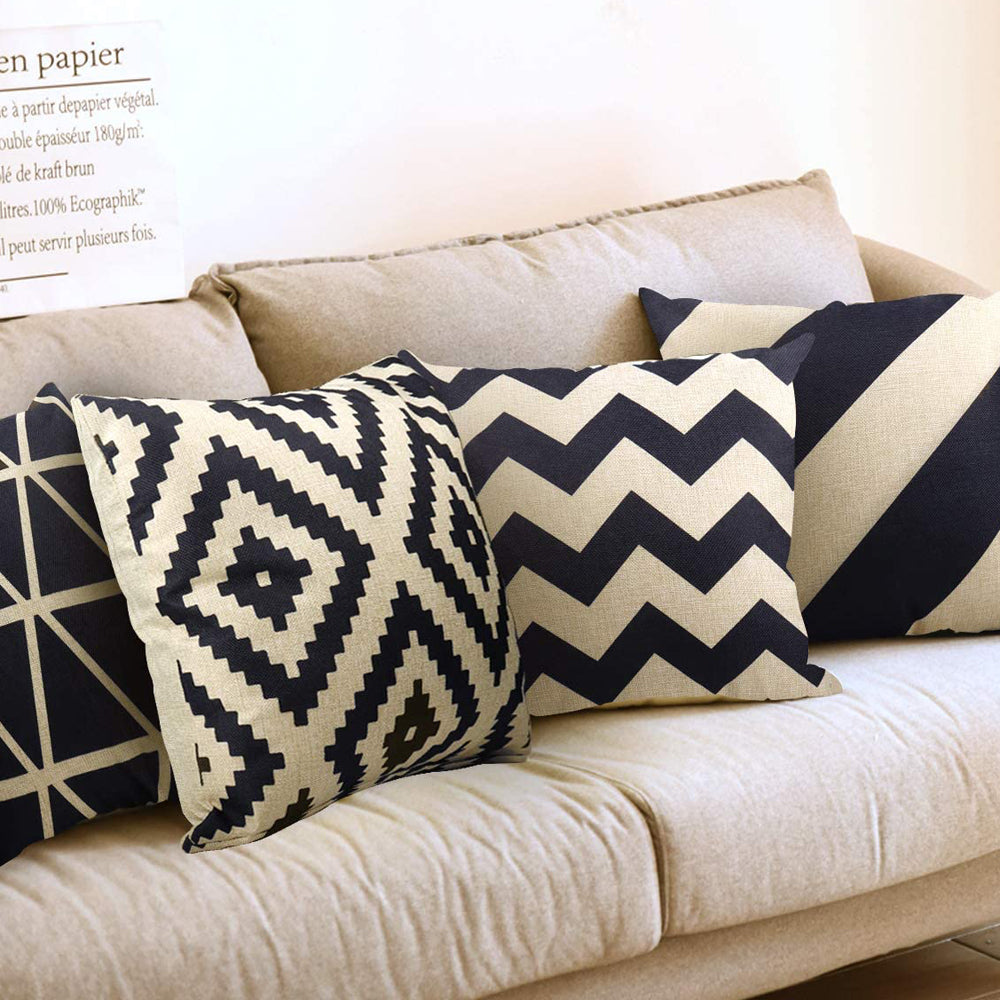 Pack of 4 Chevrons Printed Cushion Covers