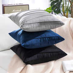 Pack of 3 Multicolor Velvet Cushions