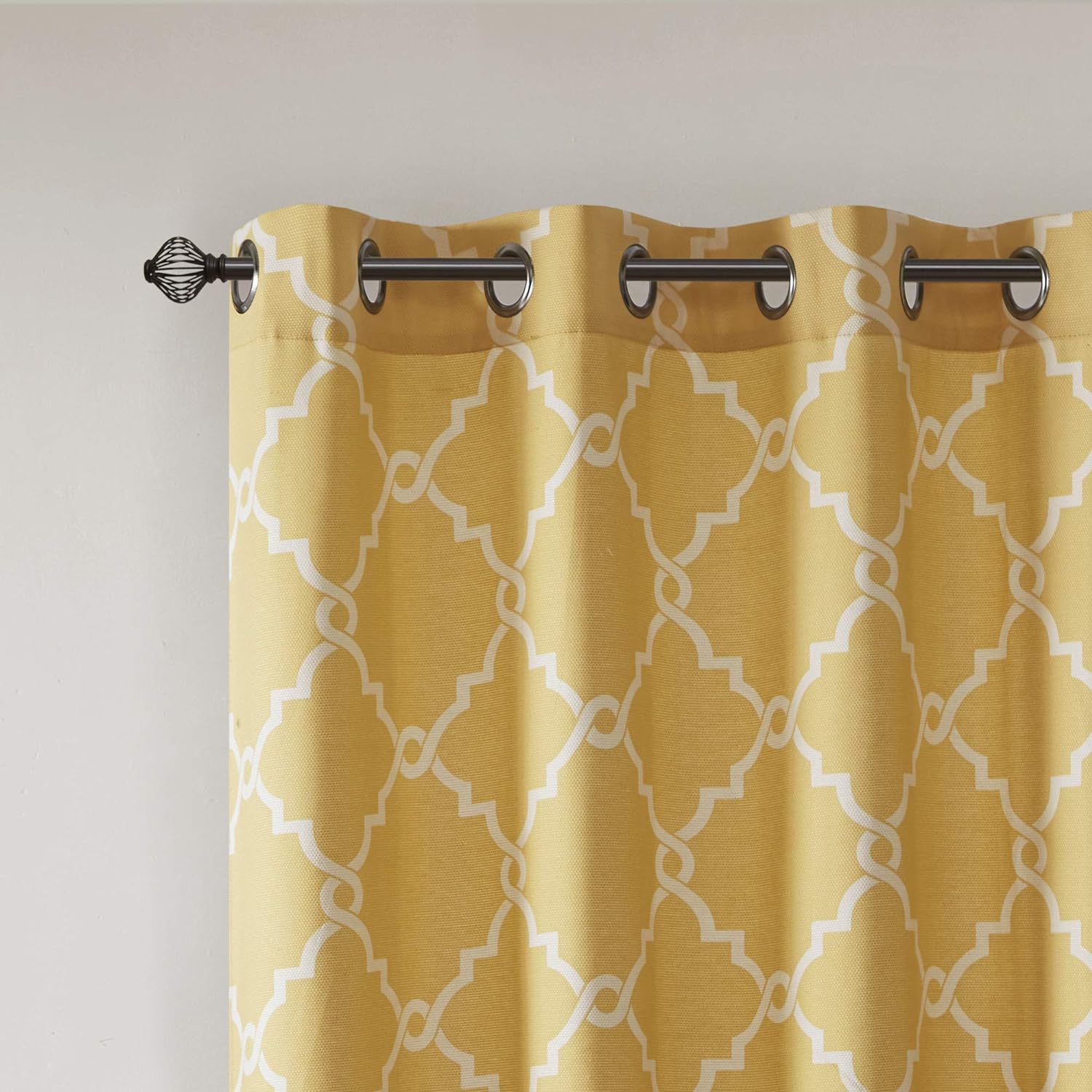 Ornate Yellow Digital Printed Curtain Pair