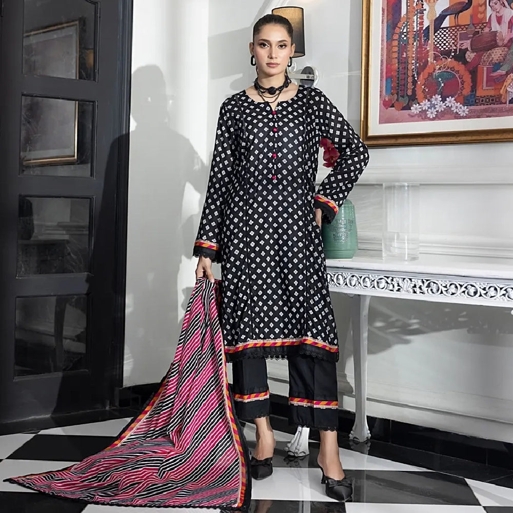 Unstitched 3Pcs Printed Lawn – DSNV1706