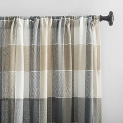 Plaids Digital Printed Curtain Pair