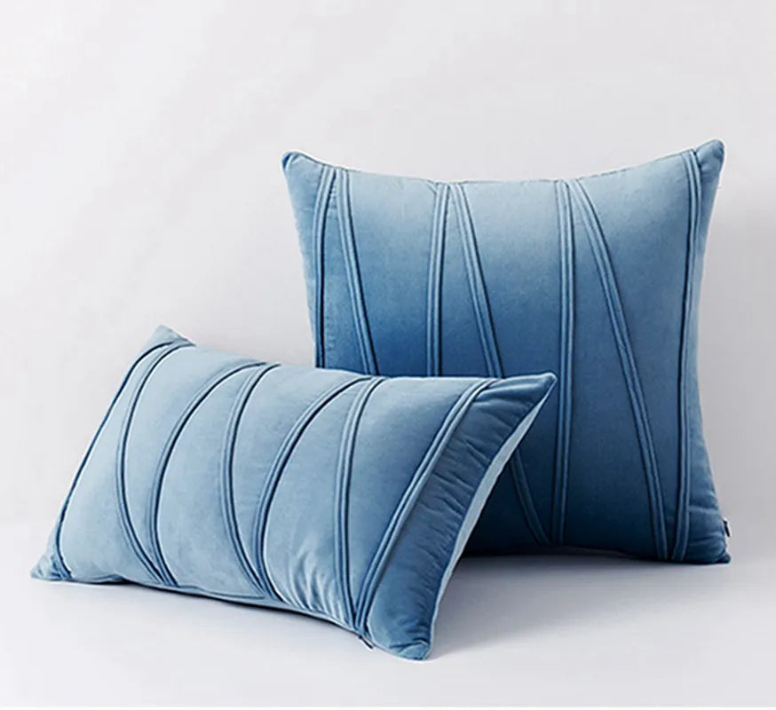 Blue Streak Velvet cushions (02 Pcs)