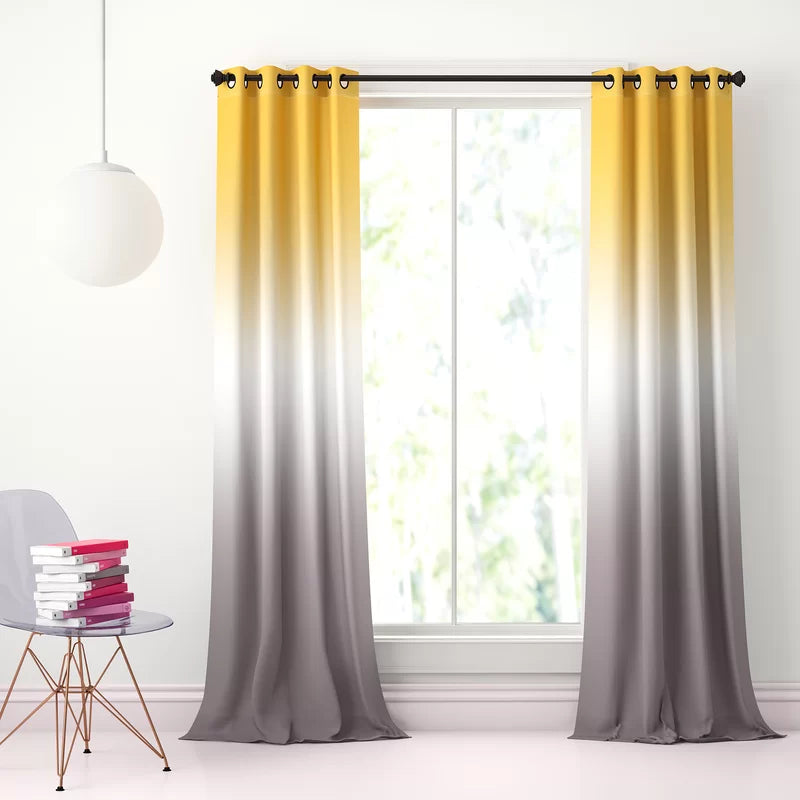 Gradient Digital Printed Curtain Pair