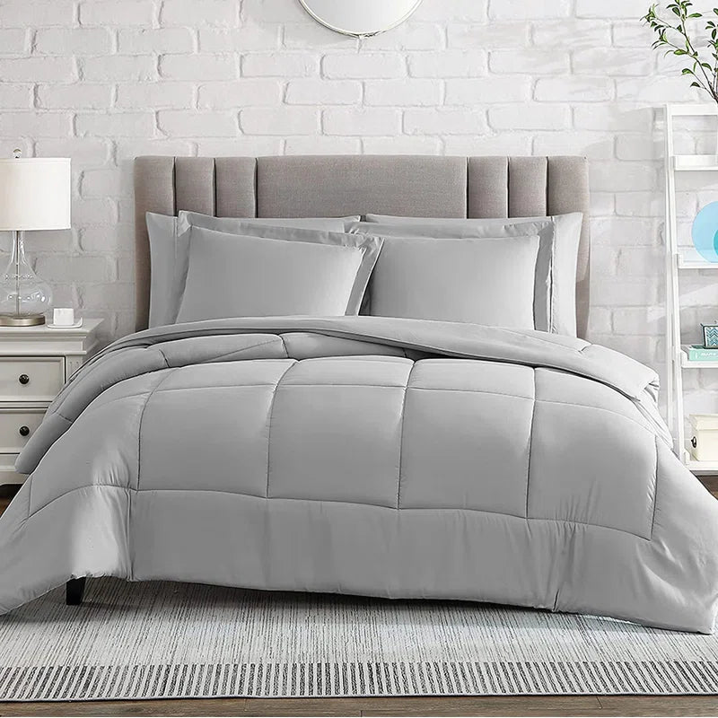 Silver Grey 6Pcs 400GSM Winter Comforter Set
