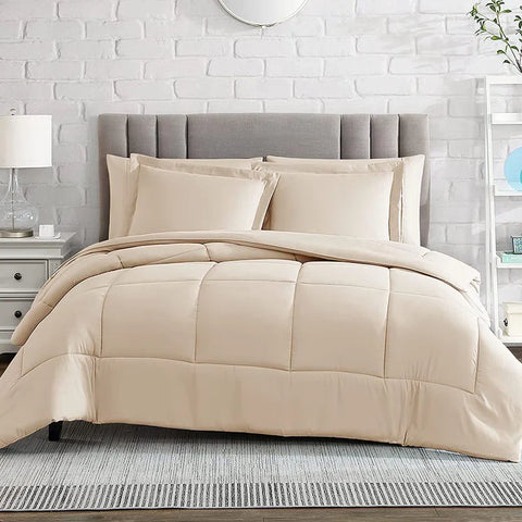 Beige 6Pcs 400GSM Winter Comforter Set