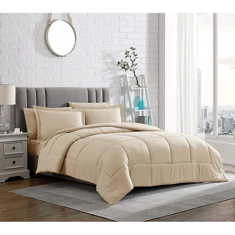 Beige 6Pcs 400GSM Winter Comforter Set
