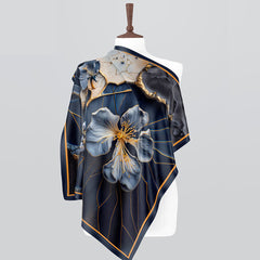 Orchid Silk Printed Scarf 39x39 Inch