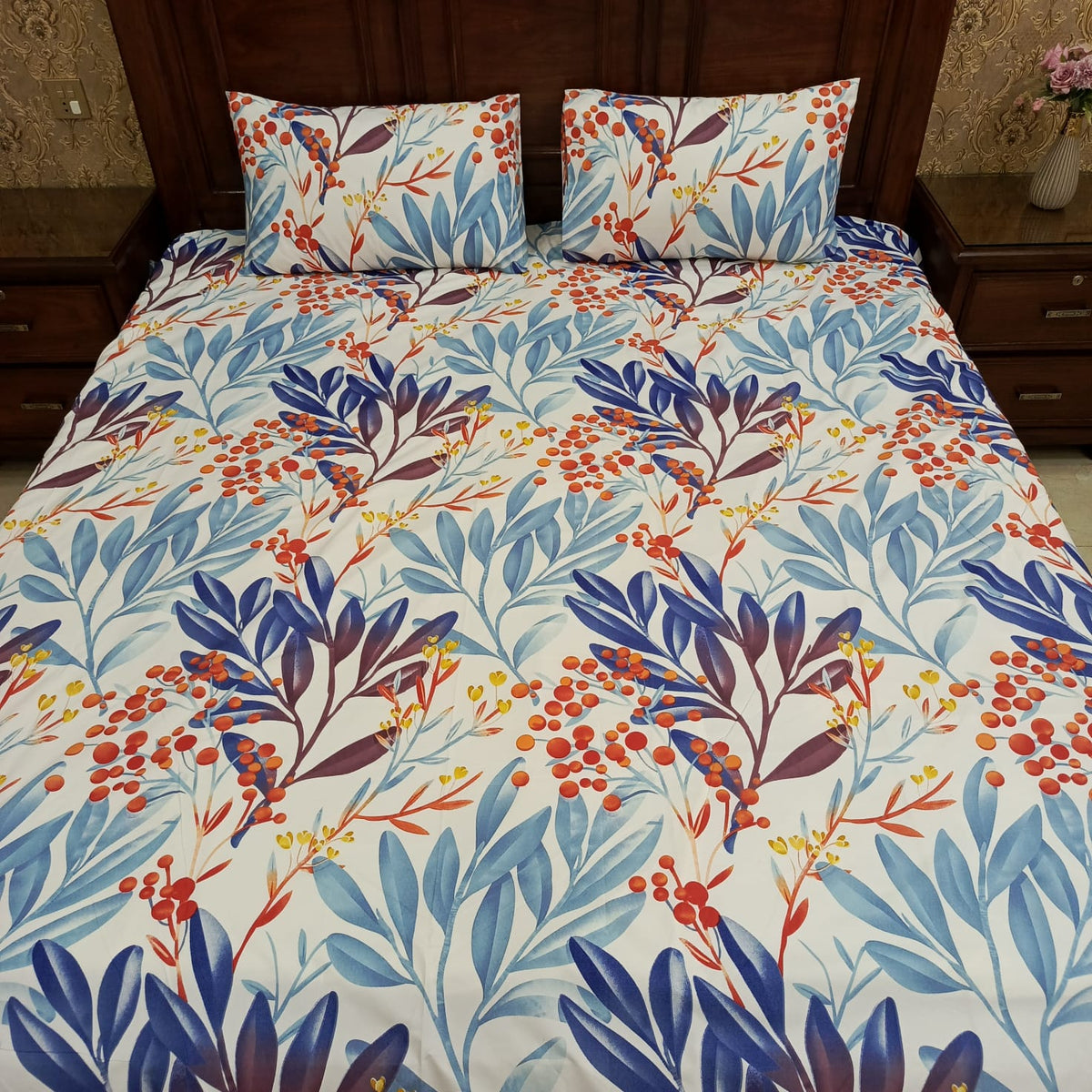 Leafy Lush 3Pcs Flat Sheet Set