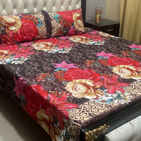 Crystal Cotton 3Pcs Bed Sheet Set (DSN04)