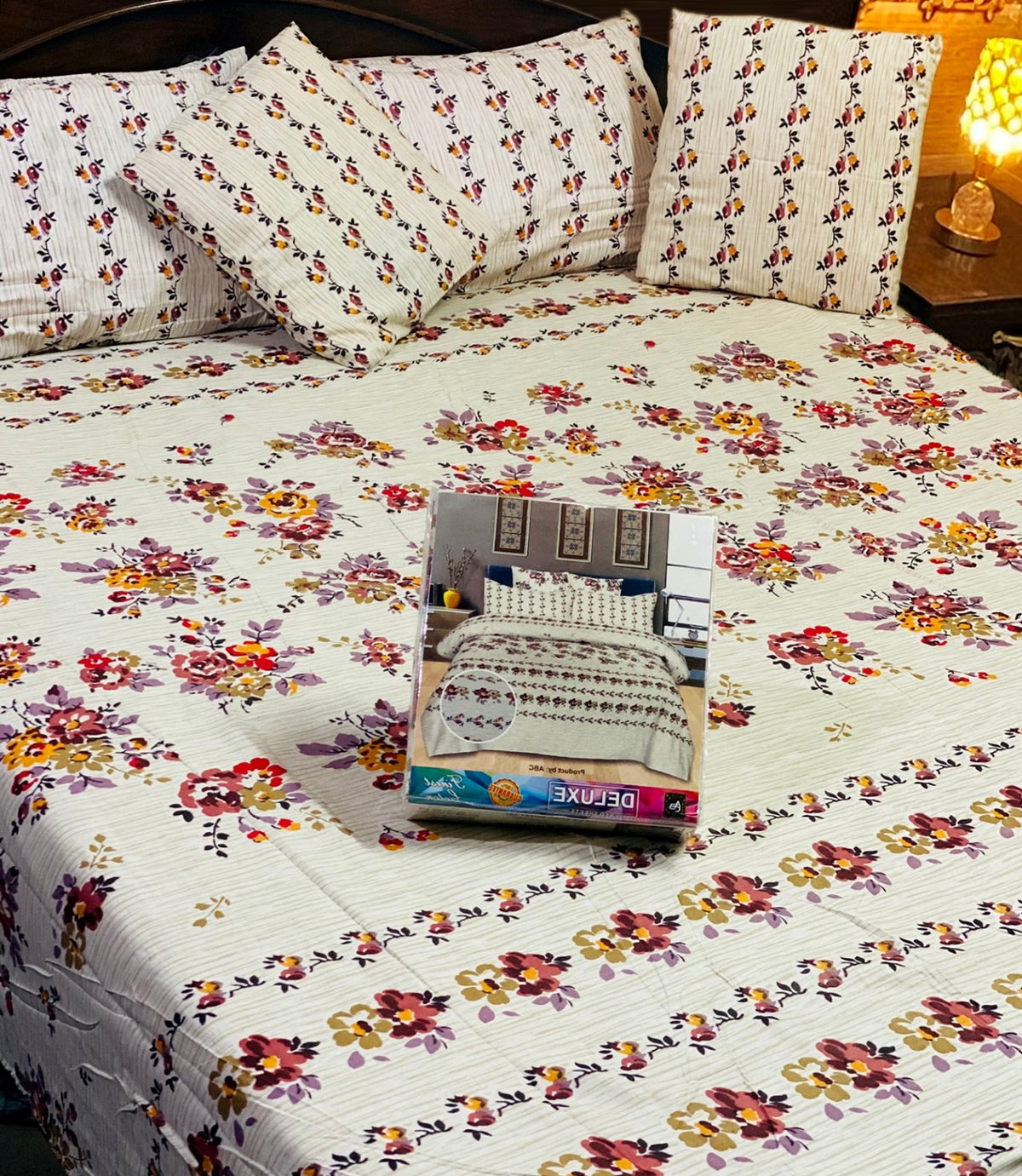 Whimsy 3Pcs Cotton Flat Sheet Set + Cushion Covers