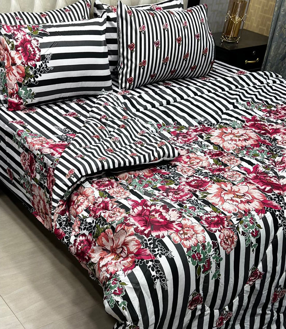 Blooming Stripe 6Pcs Comforter Set