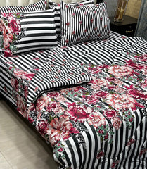 Blooming Stripe 6Pcs Comforter Set