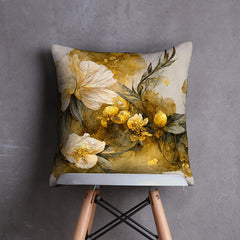 Abstract Gold Digital Printed Cushion