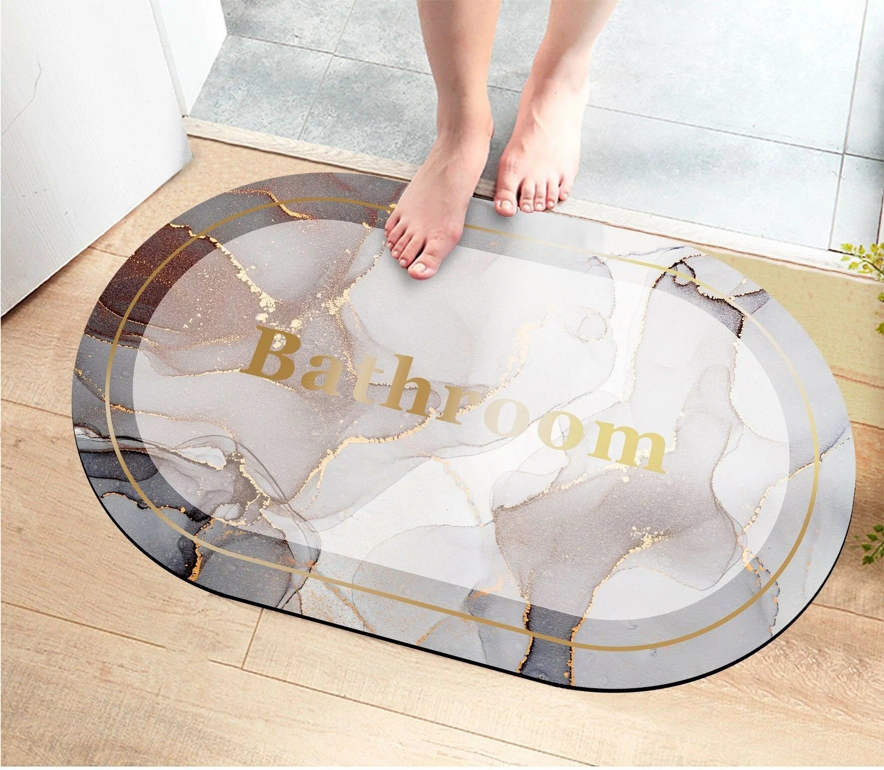 Marble Gold Anti slip Bath Mat