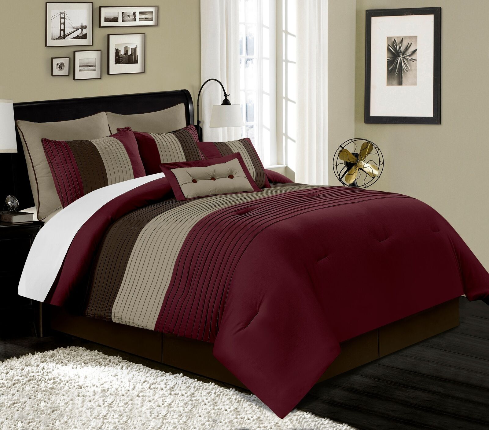 Scarlet Pleated 6Pcs Quilt Cover Set