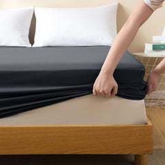 Charcoal Solid Fitted Sheet Set
