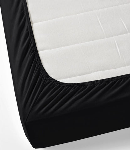 Black Solid Fitted Sheet Set
