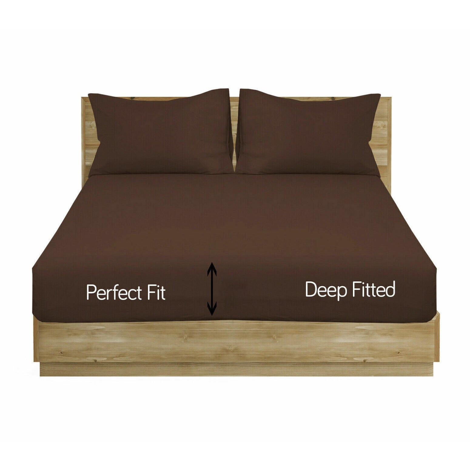Brown Solid Fitted Sheet Set