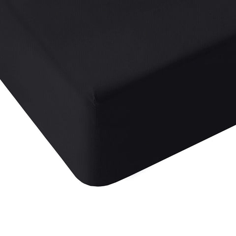 Black Solid Fitted Sheet Set