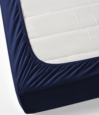 Blue Solid Fitted Sheet Set