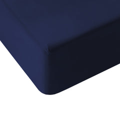 Blue Solid Fitted Sheet Set