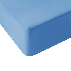 Sky Blue Solid Fitted Sheet Set