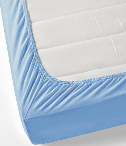 Sky Blue Solid Fitted Sheet Set