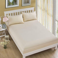 Ivory Solid Fitted Sheet Set