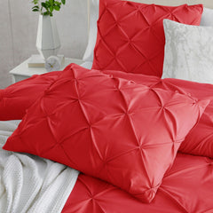 Luminous Scarlet Red 6Pcs Quilt Cover Set
